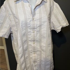 Michael Kors Beige and White Striped Shirt